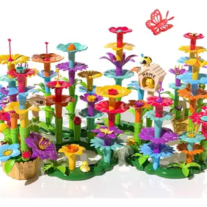 224 PCS Flower Garden Building Toys for Girls Toys, Educational STEM Toy and Preschool Garden Play Set for Toddlers 3 4 5 6 7 8 Year Old Kids Boys Girls, Flower Stacking Toys for Kids Age 3-6