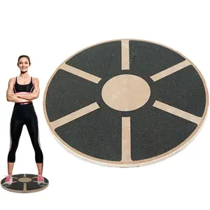 Wooden Balance Board 360° Rotation Non-Slip Core Stability Training for Rehabilitation & Balance Workout