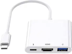 Multifunction USB-C to HDMI AV Adapter with 4K Output, USB 3.0 & Fast Charging Ports, Compatible with iPhone 15, MacBook Pro, iPad Air (Computers & Office Equipment Accessory)
