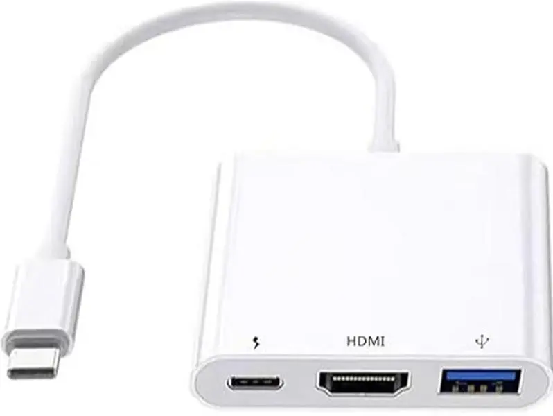 Multifunction USB-C to HDMI AV Adapter with 4K Output, USB 3.0 & Fast Charging Ports, Compatible with iPhone 15, MacBook Pro, iPad Air (Computers & Office Equipment Accessory)