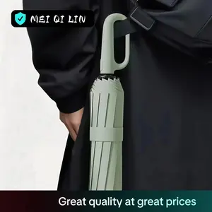 MEI QI LIN Foldable Rainproof Windproof Automatic Umbrella Compact Ring Buckle Reinforced 1PC/2PC Optional for Outdoor Travel on Rainy Days