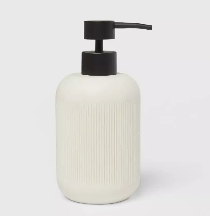 Sand Resin Liquid Soap Dispenser Pump, Modern Refillable Hand Lotion Bottle, Rustproof Press Pump for Bathroom Vanity Kitchen Countertop Decor
