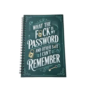 Spiral-bound password tracker — “What the f is my password” humorous organizer; keep your login information safe and handy at home or in the office adhd accessories hardcover journal