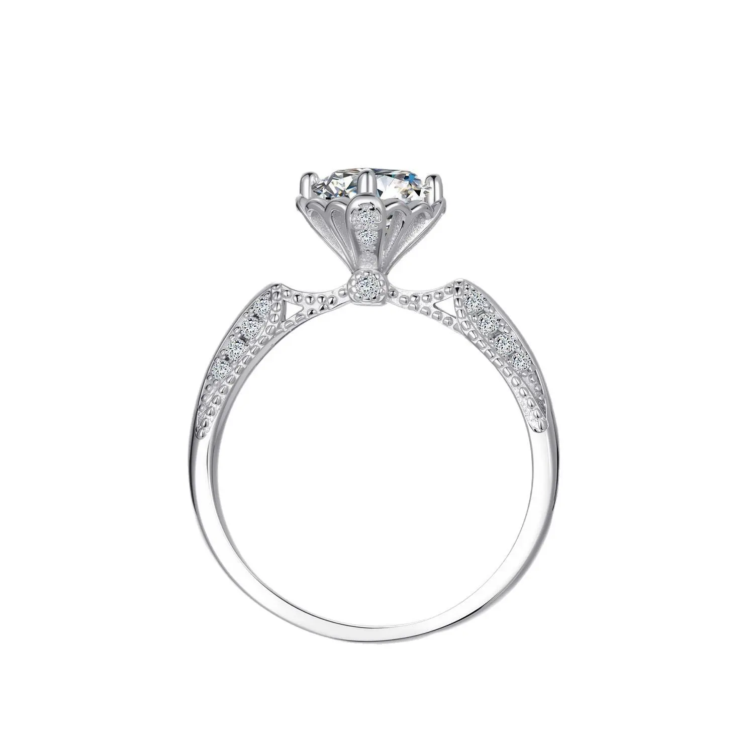 （Bat Wings）925 Sterling Silver Synthetic Moissanite Ring