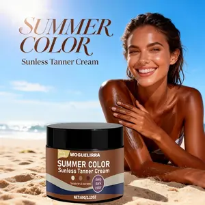 Tanning Cream, Self Tanner, Natural Formula, Even Light, Long-Lasting Waterproof, Non-Shedding, for Medium to Deep Skin Tone, Tanning Products
