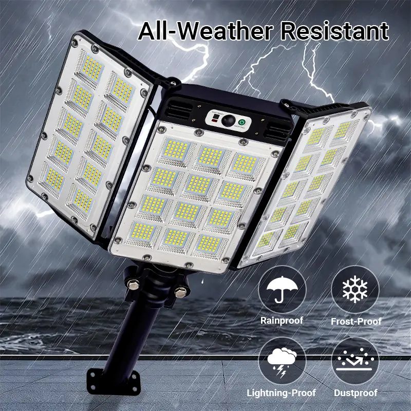 Modern 800 LED Solar Flood Light - Outdoor Motion Sensor Security Lamp, Remote On/Off, IP65 Waterproof, 3 Brightness Modes for Yard, Garage