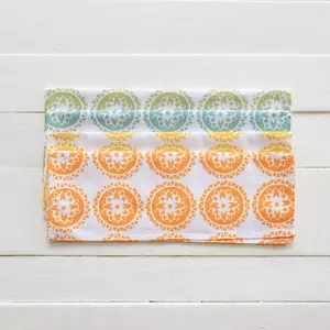 Set of Four - Handprinted Mandala Print Tea Towels