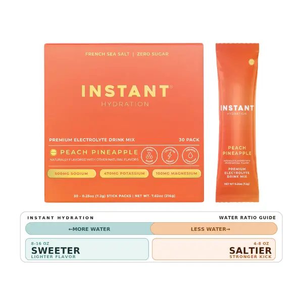 Instant Hydration 🌴 Tropical Escape - Organic Daily Premium Salt Electrolyte Drink Mix Sticks- 30pk - Deep Cellular Hydration, Assorted Fruit Flavors, Mineral Algae-Sourced Calcium, Magnesium, Potassium, Sodium, Monk Fruit Sweetener 