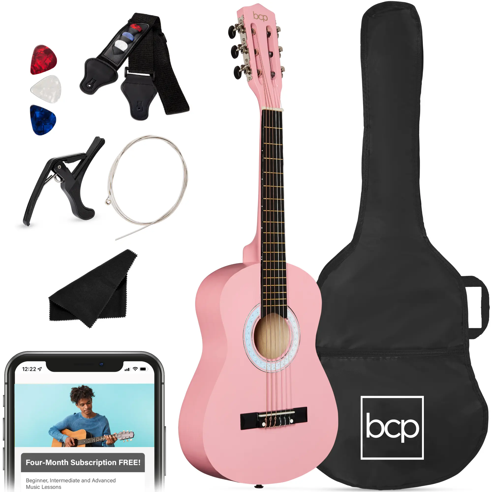 Best Choice Products 38in Beginner Acoustic Guitar Starter Kit w/ Gig Bag, Strap, Extra Strings