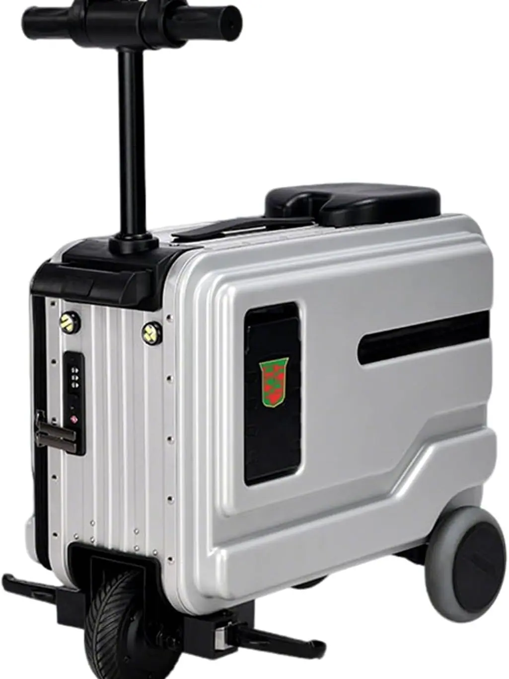 Electric Suitcase - Smart Rideable Carry On Luggage with TSA Lock, 20 Inch Hardshell Scooter Suitcase for Adults & Kids, FAA Approved Battery, LED Lights & Cup Holder, 13km/h Max Speed