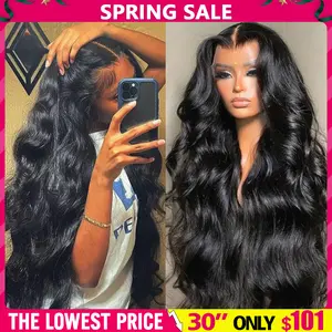 [30inch=$101] 13x4 13x6 Body Wave 180 Density Human Hair Wigs Lace Front Human Hair Wig Pre Plucked With Baby Hair For Women SpringStatements