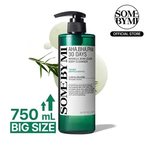AHA BHA PHA 30 Days Miracle Acne Clear Body Cleanser 13.5oz - Body Odor Control & Back Acne Treatment - Gentle Exfoliating Body Wash - Korean Skincare
