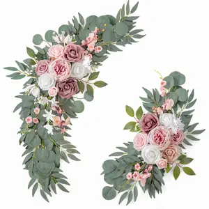 Artificial Decorative Rose Flower, 2 Counts/set Faux Rose Decorative Arch, Decorative Flower for Wedding Party Ceremony Guest Reception, Ornaments, Artificial Faux Greenery
