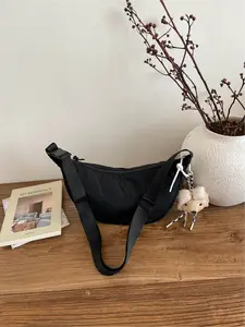 Versatile Casual Crossbody Bag, Solid Color Dumpling Bag for Women, Adjustable Strap, Perfect for Daily Use & Commuting