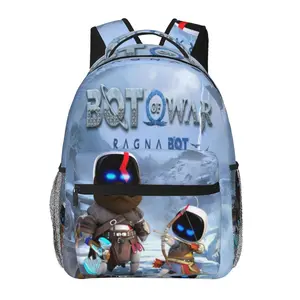 Astro Bot school backpack with large capacity; casual daypack for outdoor sports and office; cartoon Astro Bot merchandise laptop backpack and school bag for boys, girls, and gift giving.