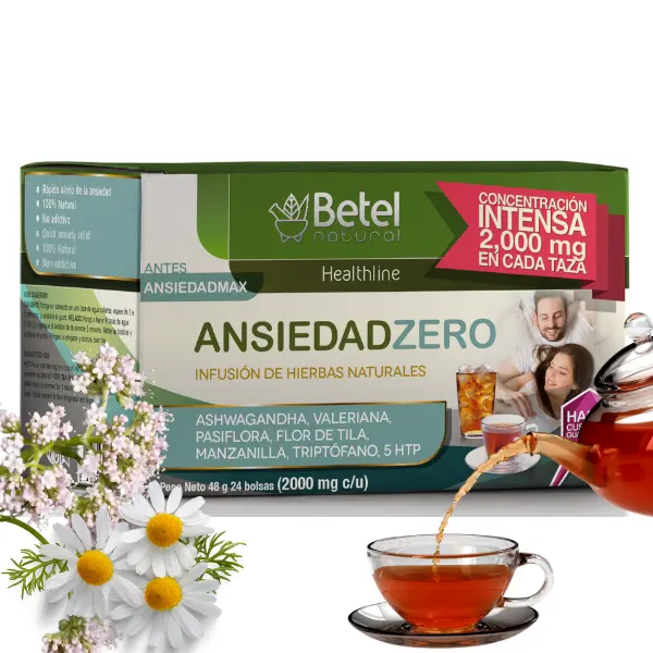 Betel Ansiedadzero Herbal Tea -24 Tea Bags (2000mg Each),Anxiety Support, Herbal Blend, Herbal Health Tea, Zero-Calorie