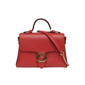 Pre-owned GUCCI leather Tote Bags 【DIZ】Interlock portable organ bag 26 red C gold buckle