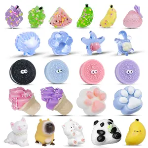 8/12 pcs Squishy Toys Combo Stress Relief Fidget Squeeze Toy Set, Multiple popular styles, Incudes stickers, Greeting Card, Key chain, Unisex Relaxing Toys, Perfect Gift，Easter gifts, back-to-school gifts, Stress Relief Gadgets