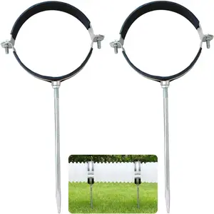 2 pcs Premium Rain Gutter Downspout Extensions Circular Bracket Heavy-Duty Galvanized Iron Round Gutter Guards Holder Rust-Proof Anchor for Pipe Support Suitable for 4 Inches