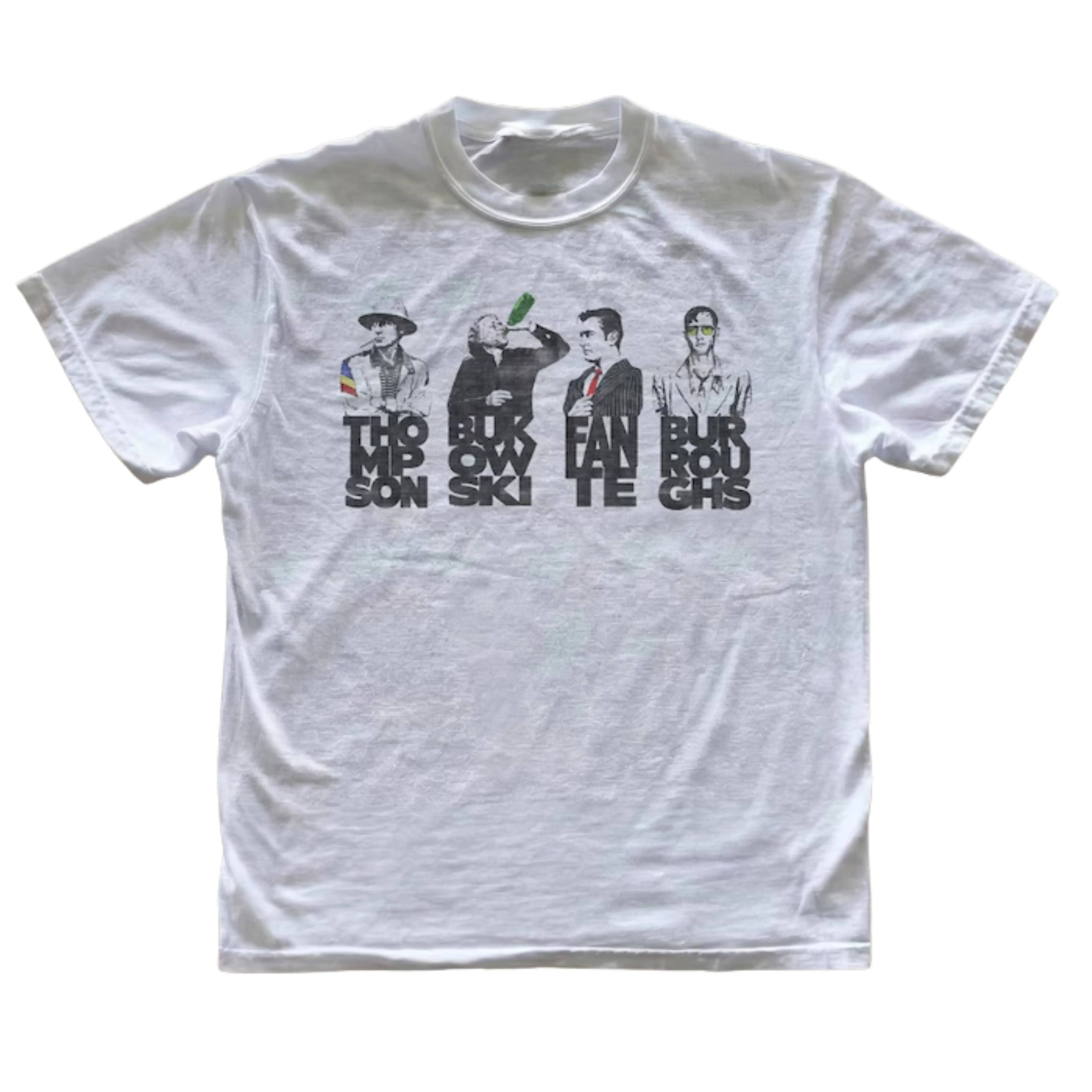 Gildan Men's and Women's T-shirt, Vintage Beat Authors Portraits Graphic Tee, Hunter S Thompson Charles Bukowski Shirt, William S Burroughs John Fante Top, Literary Counterculture Book Lover Gift, Retro Academic Bookish Merch, Unisex Streetwear