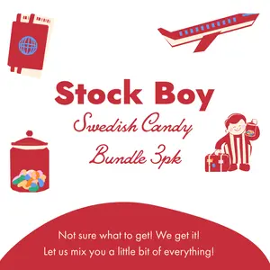 Stock Boy Swedish Candy Bundle - 3 Pack -1/2 Pound Bags - Bubs Mix - Sweet Mix - Sour Mix - Bon Bon - Swedish Candy