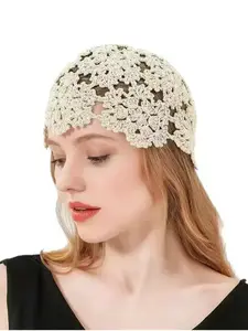 A ladies' elegant solid-color crocheted beanie, suitable for spring, summer, and autumn wear. Perfect for daily leisure, parties, and gatherings, it serves as an ideal accessory for festive celebrations—a stylish headpiece with a lightweight texture.