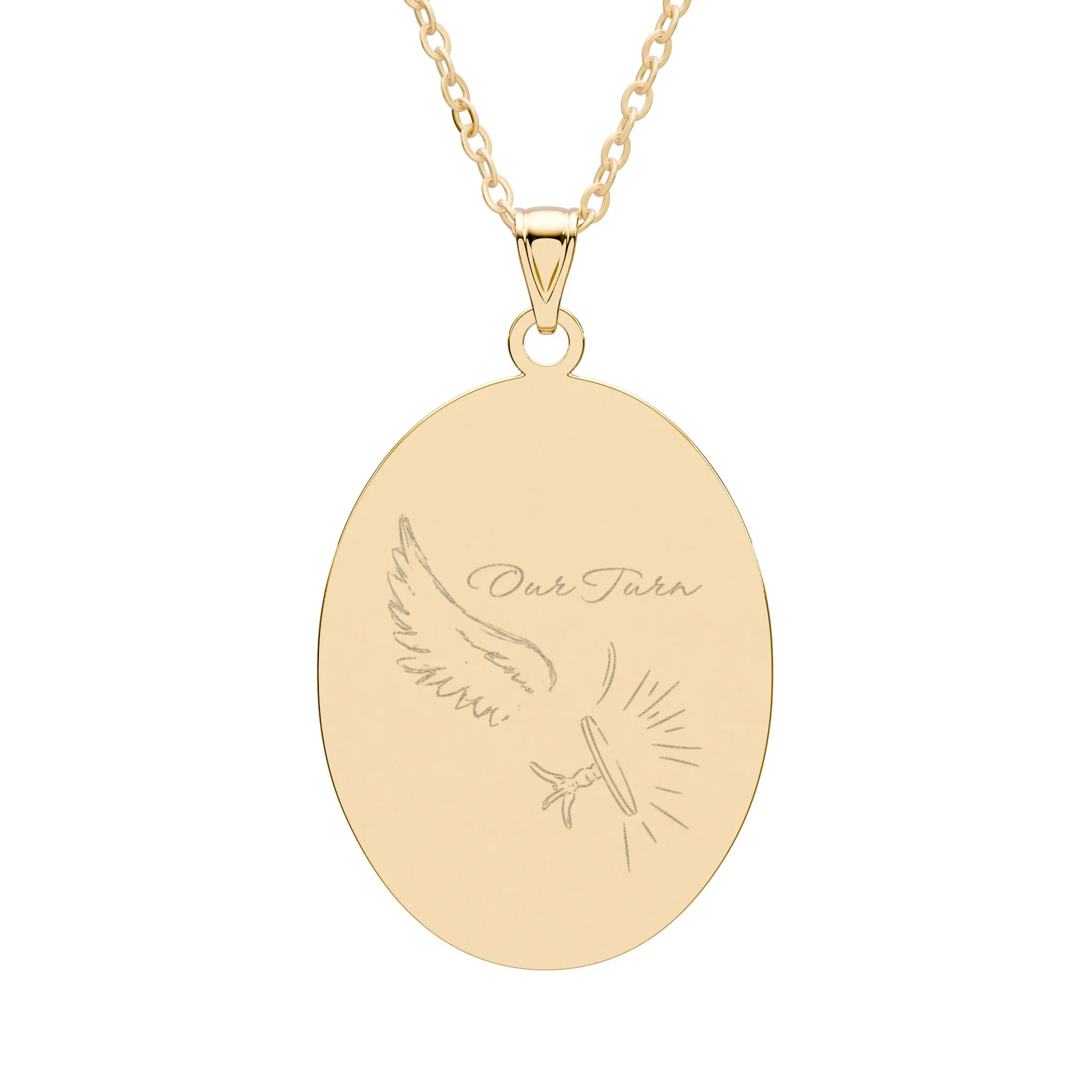 Oval Photo Engraved Pendant | Personalized Locket Necklace
