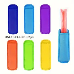 3/6pcs/set Kitchen Kitchenware Popsicle Holder Bags Popsicle Sleeves Ice Pop Sleeves Reusable Ice Freezer Protective Cover Ice Cream Holder