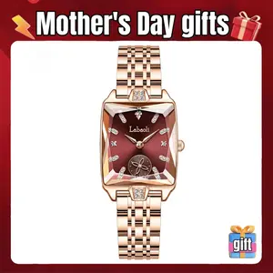 [Mother's Day gift]Elegance Series Elegant Women's Square Watch , Diamond-Cut Glass , Independent Seconds Subdial ,Diamond-Embellished Style