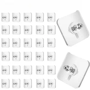 6/12pcs Drill-Free Screw Stickers, Strong Adhesive Nail-Free Wall Hooks for Hanging Pictures Without Nails Wall Mounted Hook, Wall Hanging Fastener