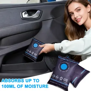 Reusable Car Dehumidifier Bag with Color Changing Indicator, Moisture Absorber for Car, Closet, RV, Boat, Basement & Bathroom