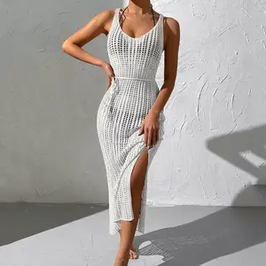 Sarong Beach Wrap Tunics Sexy Beach Bikini Cover-Ups Women Swimwear Dress Cover up Fishnet Crochet Swimsuit Saida De Praia NONE