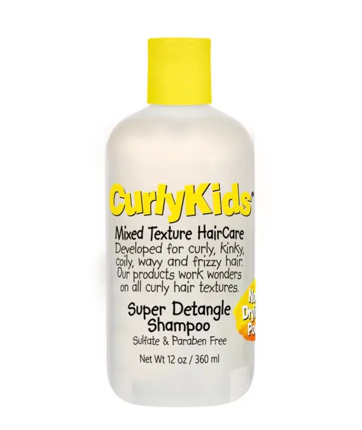 Curly Kids Super Detangling Shampoo for Curly Hair, Nourishing Liquid Formula for Bouncy Curls, Fragranced, For Children, 12 oz, Natural Curls