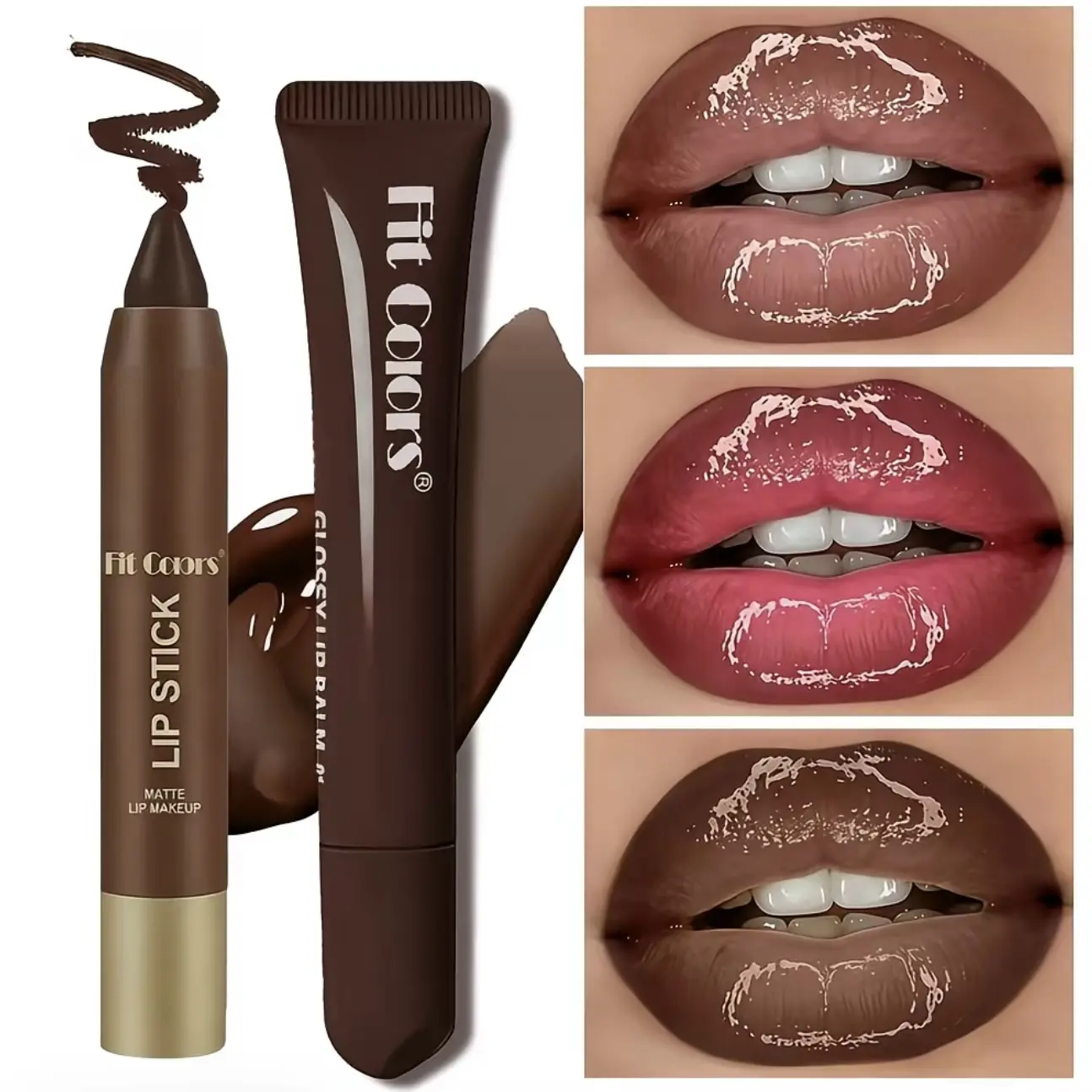 2pcs Matte Lip Liner & Moisturizing Lip Oil Combo Set, Precise Lip Liner, for Easy Lip Line Definition with a Natural Nude Glossy Finish, Perfect Holiday Gift Lipgloss Lipstick Makeup