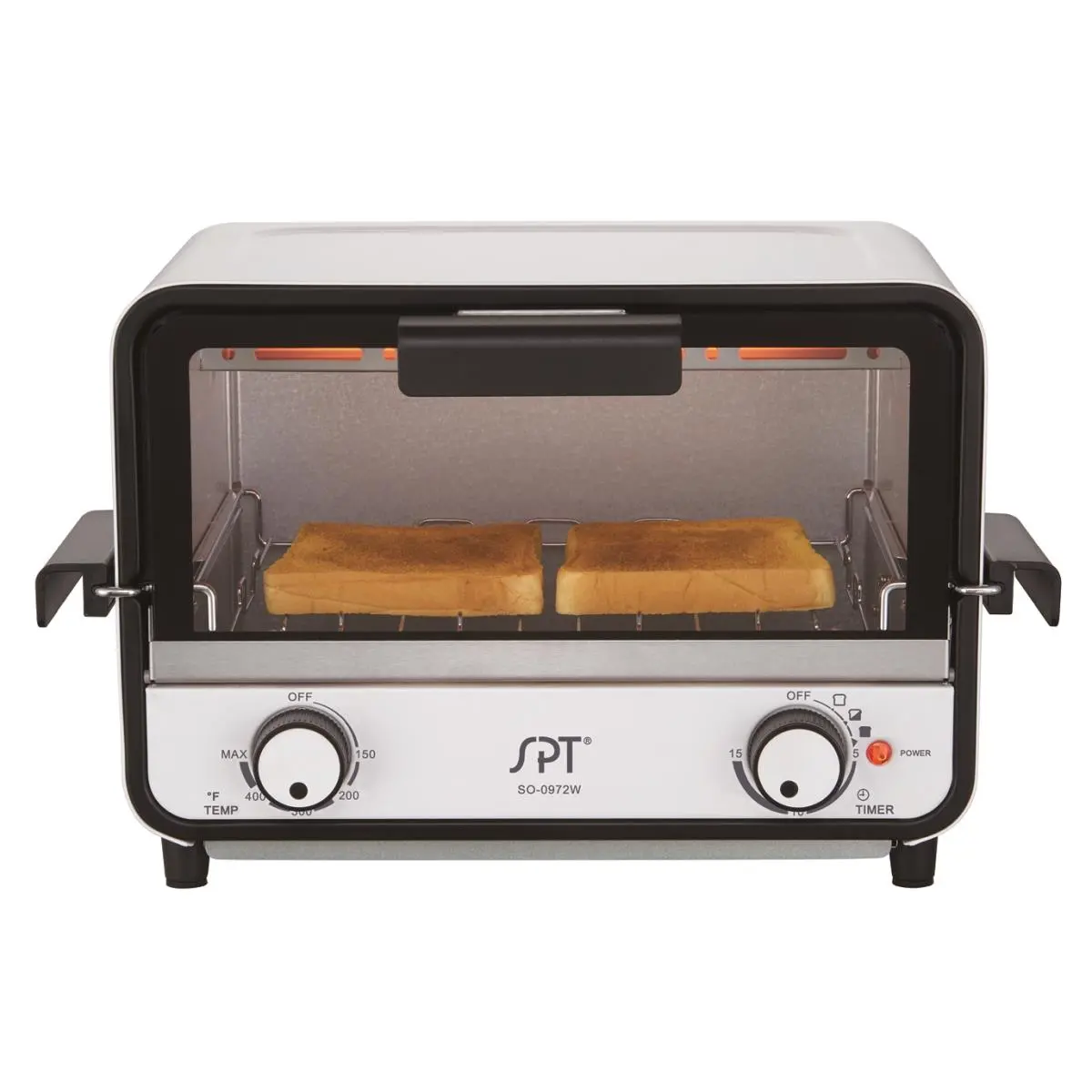 212 MAIN 2-Slice Easy Grasp Countertop Toaster Oven - Kitchen Appliances, Modern, 800W, 9L, Stay-Cool Handles, Baking Functionality
