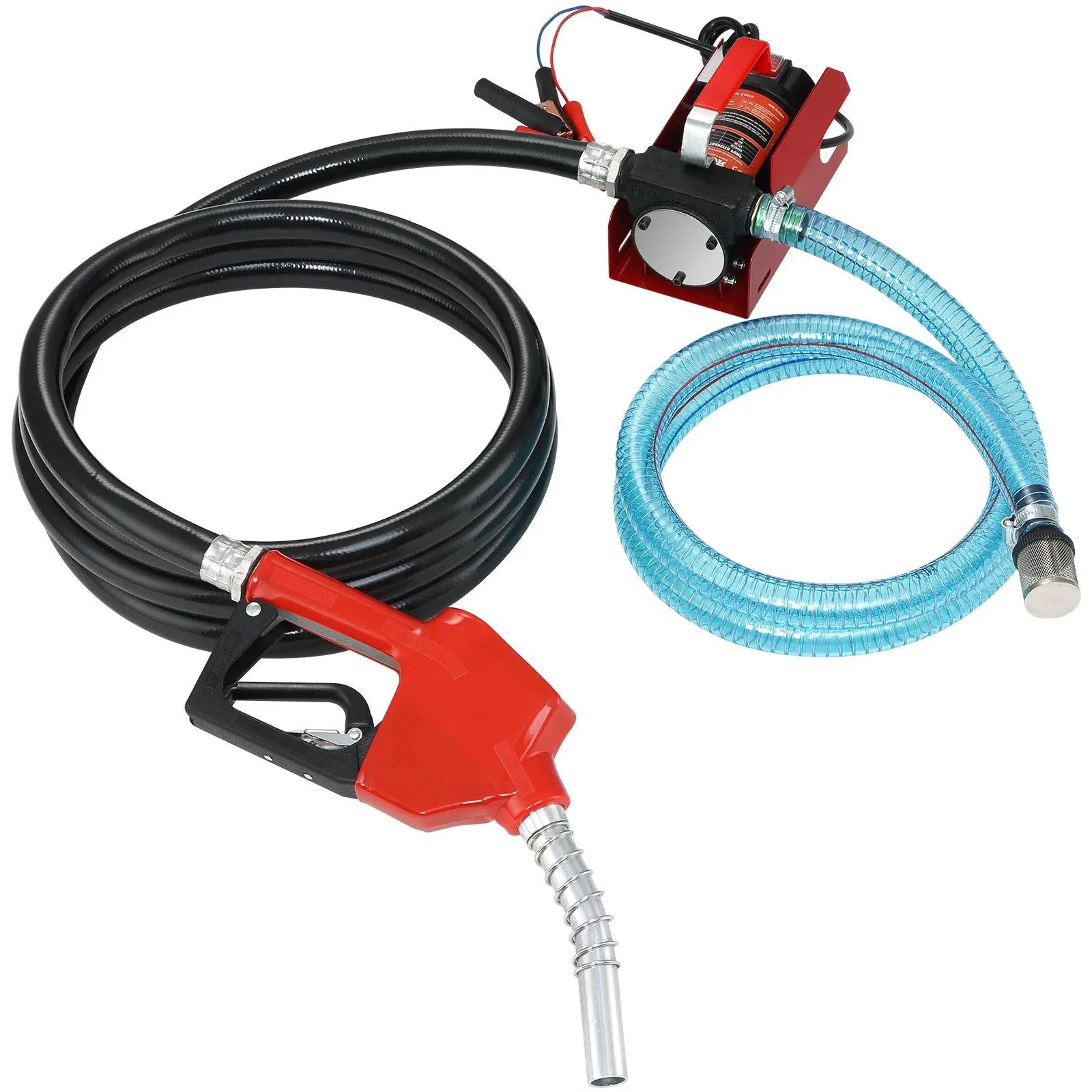 【summerfinds】VEVOR Diesel Fuel Transfer Pump Kit,10 GPM 12V DC Portable Electric Self-Priming Fuel Transfer Extractor Pump Kit with Automatic Shut-off Nozzle Hose for Diesel, Kerosene, Machine, Transformer Oil