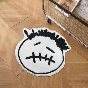 Soft Plush Cartoon Character Design Bedroom Rug, Non-Slip Thick Carpet for Home Decor, Living Room & Bedroom Area Rugs, Cartoon Pattern Rug