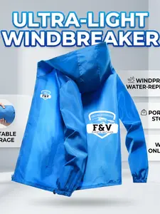 Travel Light Foldable Hooded Windbreaker, Portable Jacket with Storage Pouch, UV Protection, Slim-Fitting, All Seasons