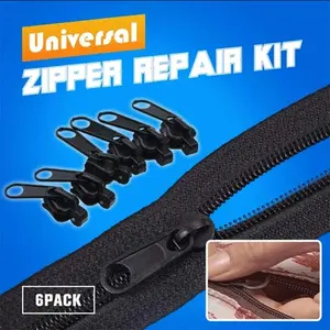 6 pieces/set of black or brown Instant Zipper universal Instant Fix Zipper repair kit replacement Zip Slider new sewing zipper Reusable Durable Zipper Durable Metal Zippers