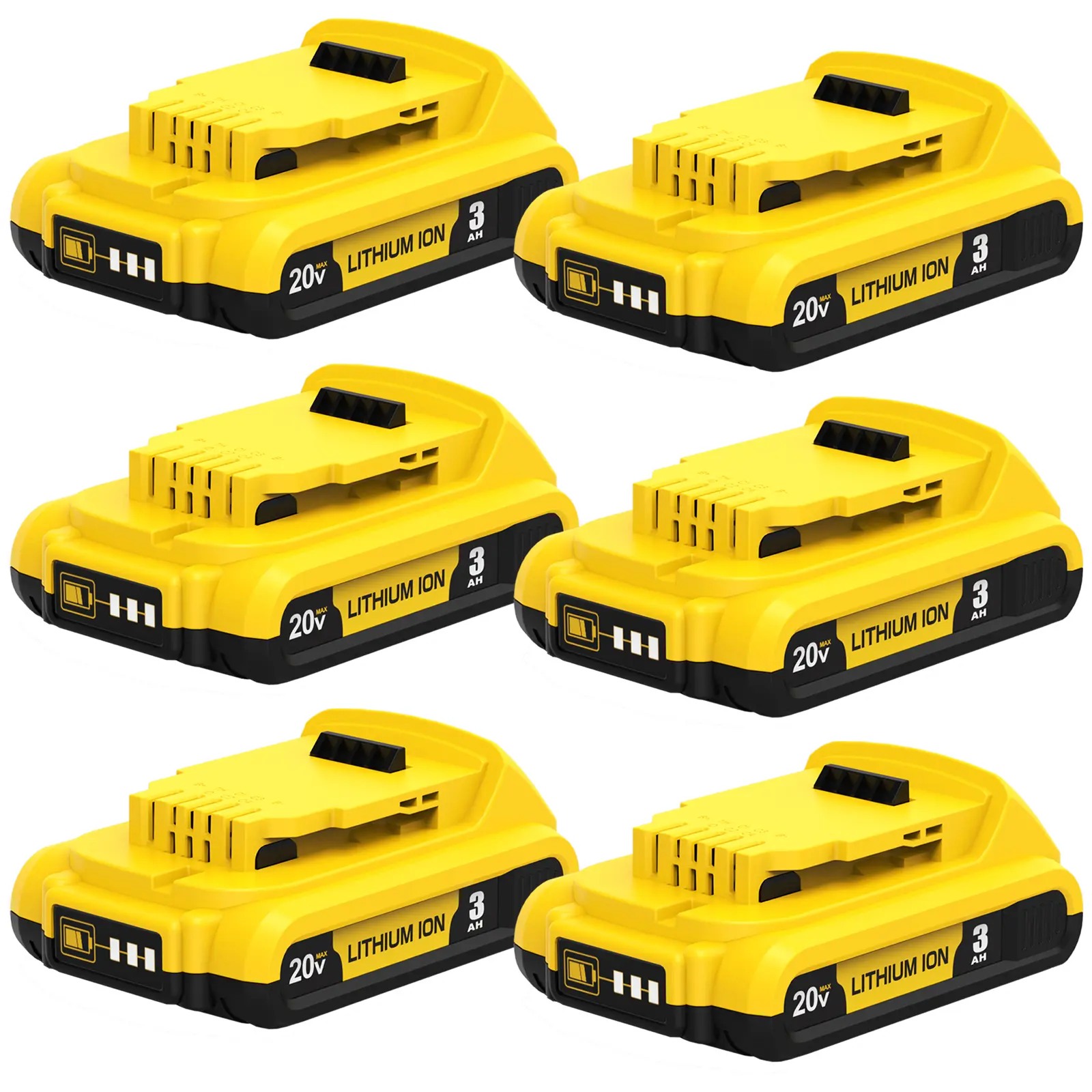 DCB206 Replacement for Dewalt 20V MAX Battery Compatible with 20 Volt XR Lithium-ion Batteries and Charger DCB204 DCB200 DCD/DCF/DCG Series Power Tools