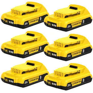 DCB206 Replacement for Dewalt 20V MAX Battery Compatible with 20 Volt XR Lithium-ion Batteries and Charger DCB204 DCB200 DCD/DCF/DCG Series Power Tools