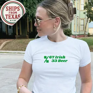 Six Seven St Patricks Day Shirt 67 Irish 33 Beer Shirt St Patricks Day Baby Tee Funny Irish Shirt Y2k St Patricks Day Six Seven Bruh
