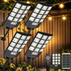 CVCPBU New Solar Street Lamp Road Lighting With Remote Control Garden Light Dusk To Dawn Solar Light Outdoor With Motion Sensor And Remote Control, Suitable For Courtyard, Parking Lot, Garage, Street lámpara