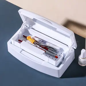 Nail Sterilizer Tray Disinfection Box Sterilizing Clean Nail Art Salon Manicure Implement Sanitize Tool Equipment Cleaner Tools Sanding Head Storage Box Nail Care