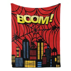 Spider City Pattern Blanket Soft Comfortable Throw Blanket Warm Napping Blanket for Home Office Travel Bedroom Refresh Decor