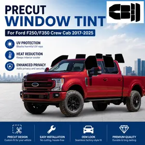 Precut Window Tint Film for Ford F250 Crew Cab 2017-2025 All Side+Rear Windshield Any VLT 2Ply Anti-Shatter, UV Block, Privacy Protection, No Trimming Needed,Heat & Glare Reduction