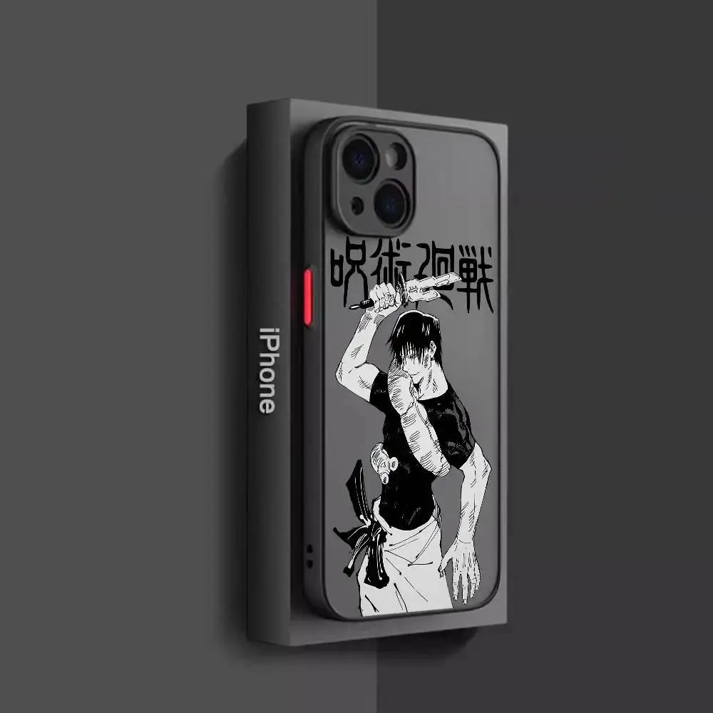 Jujutsu Kaisen Toji Fushiguro Personalized Colorful Translucent Matte TPU Cellphone Case - Flexible Animal-Themed Mobile Accessory with Protection, Full Cover for Multi-Model iPhone 17,16,15,14,13,12,11,Air,Pro,Max,Plus, Cartoon