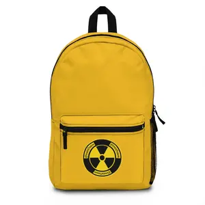 Terrestrial Treasures Radioactive Radiation Logo Yellow Backpack Uranium Glass Hunter Apparel