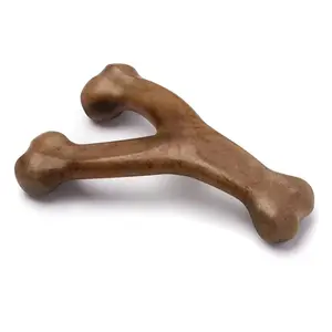 Benebone Wishbone Indestructible Non-Toxic Rawhide-Free Durable Dog Chew Toy for Aggressive Chewers, Real Bacon Flavor, Made in USA, Medium Size, Indestructible Chew Toys, Non-Toxic Chew Toys
