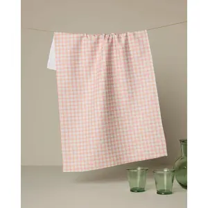 Peach Darling Geometry Tea Towel